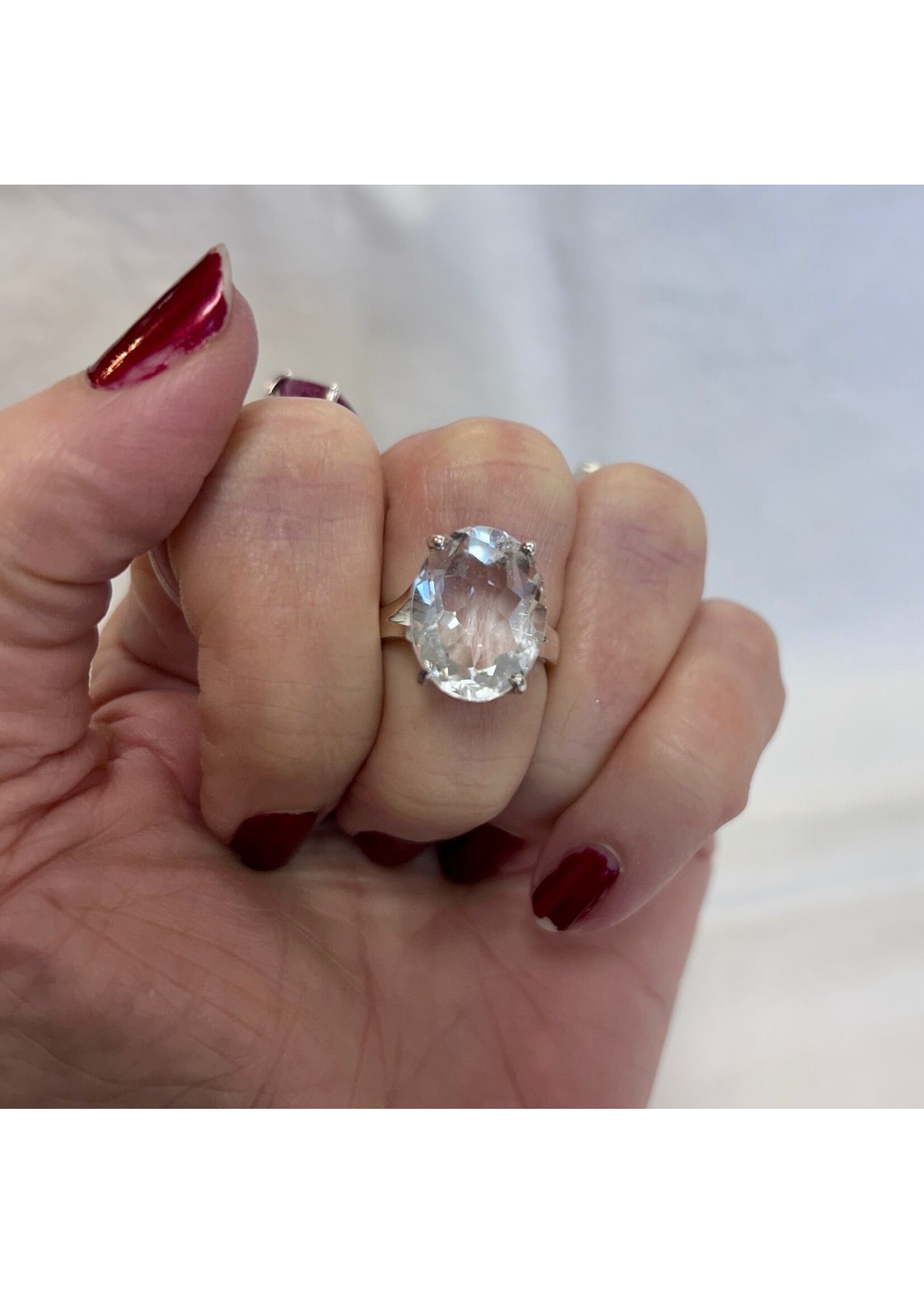 Quartz Faceted Rings Oval