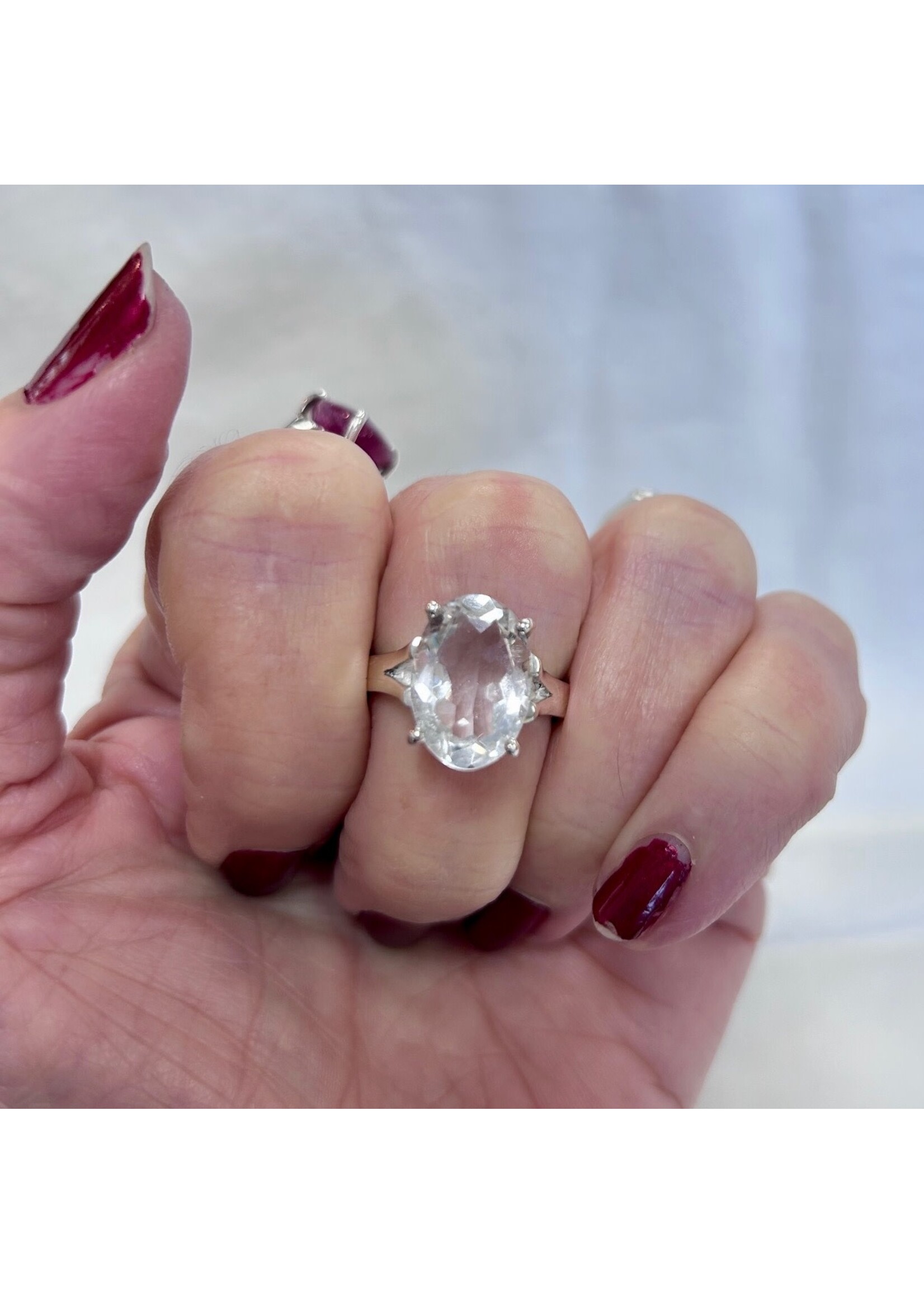Quartz Faceted Rings Oval