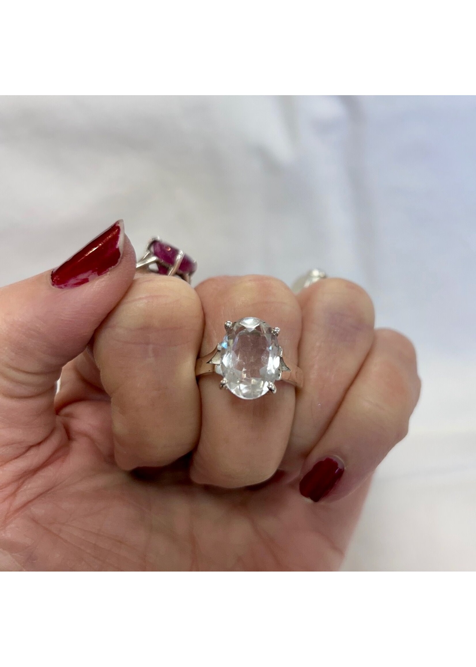 Quartz Faceted Rings Oval