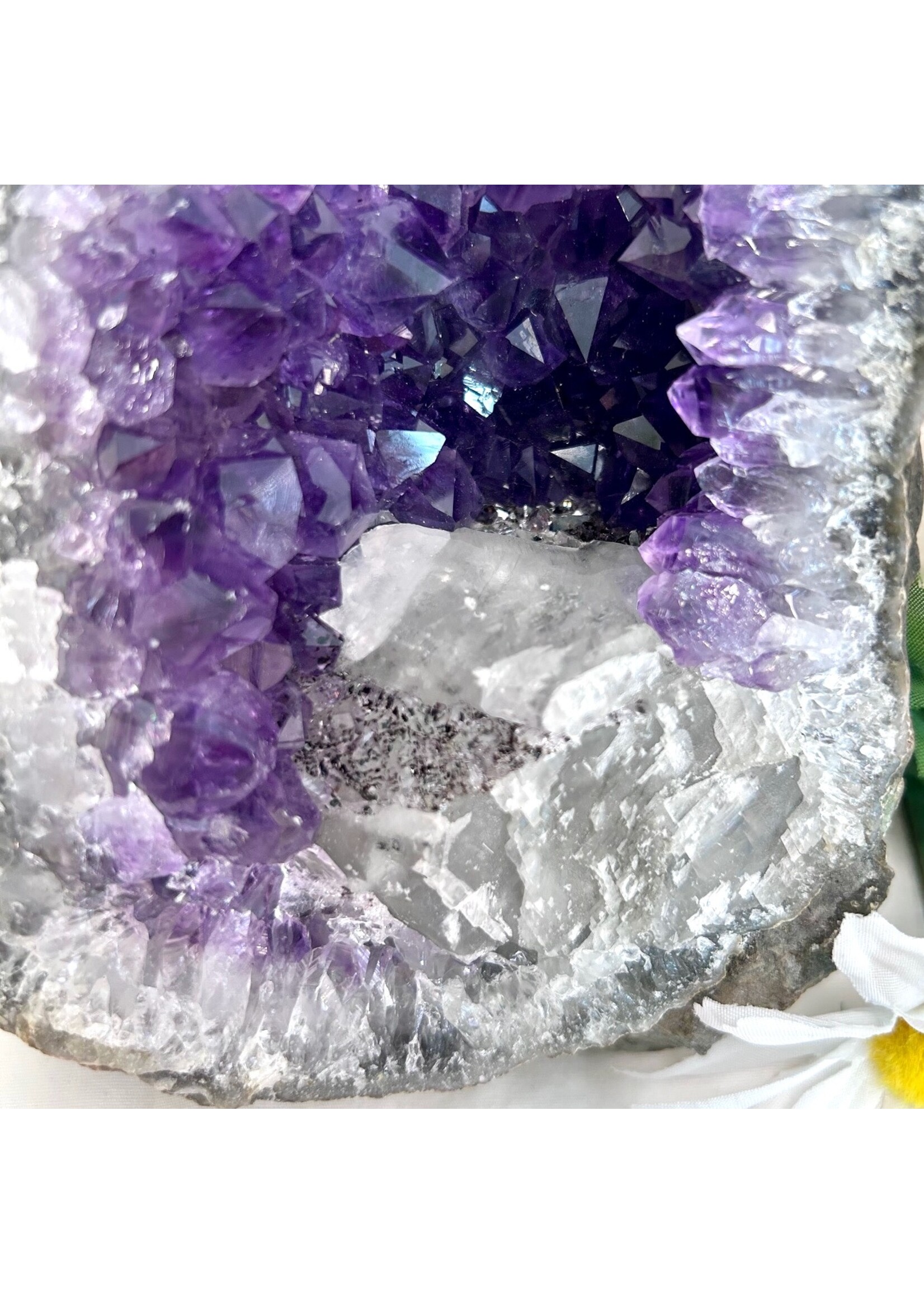 Amethyst Cluster with Calcite
