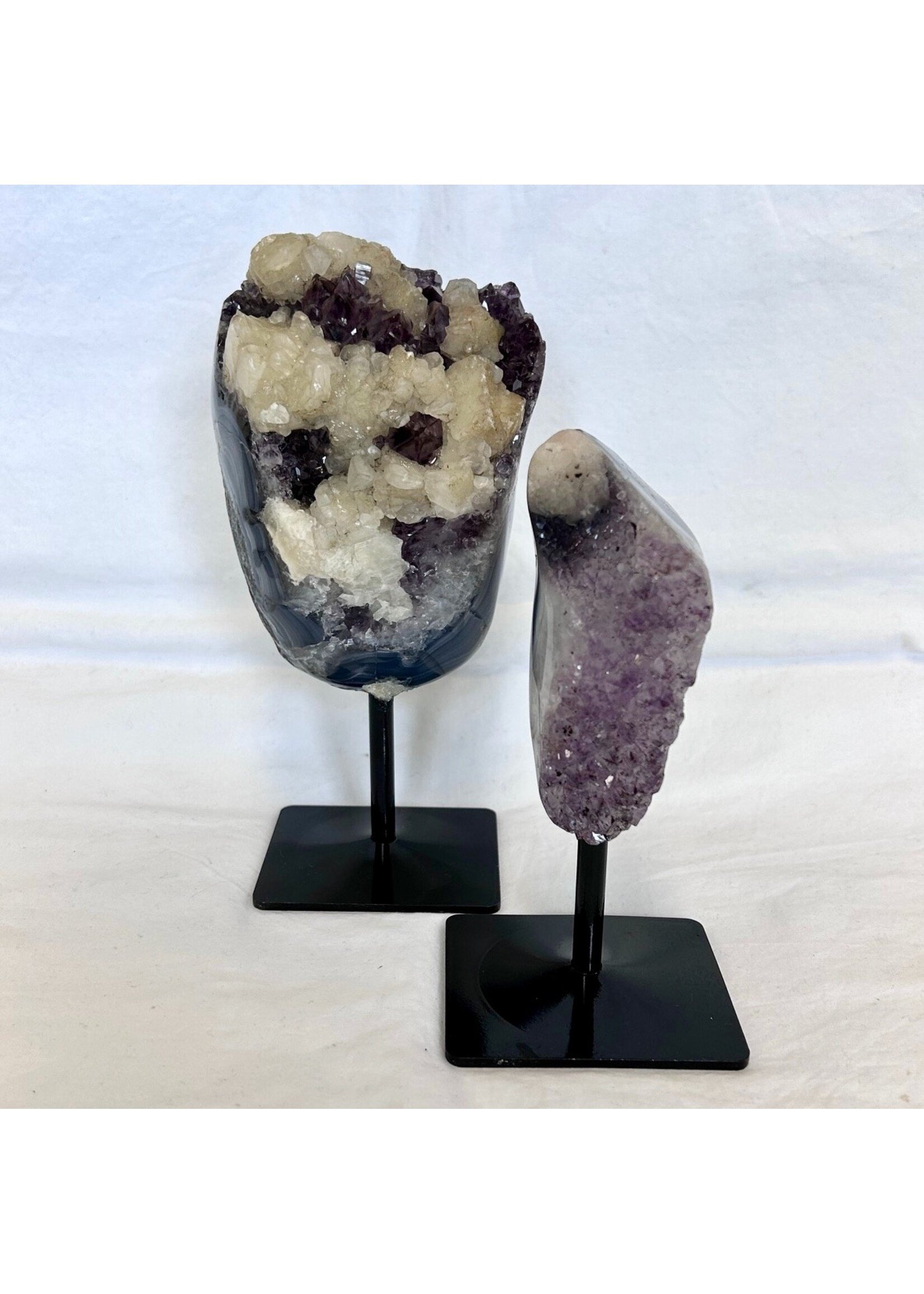 Amethyst Freeforms on metal stand