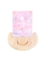 Crystal Crescent Moon Tarot Card Stand - Wooden