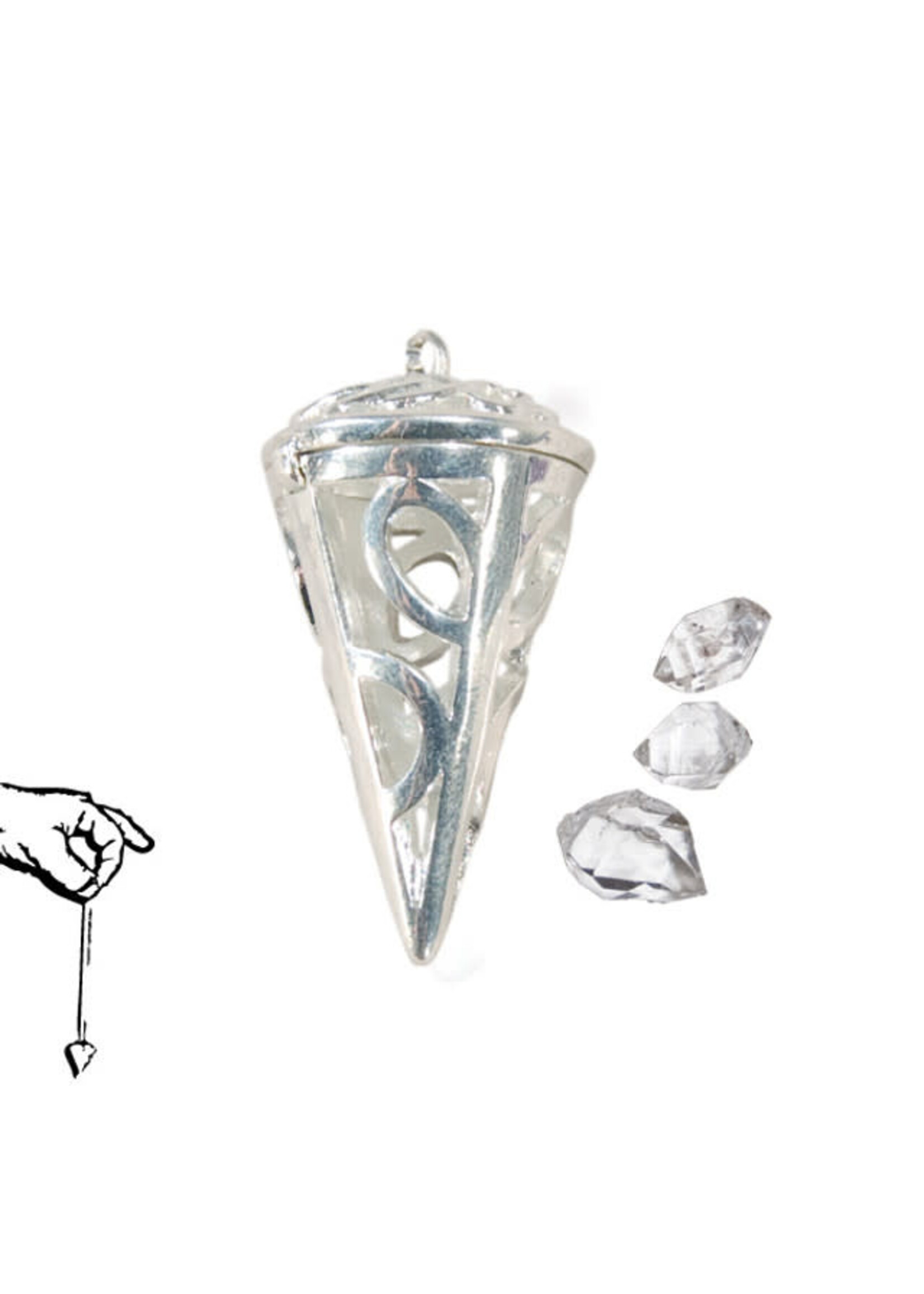 Herkimer Diamonds with Filigree Cage Pendulums