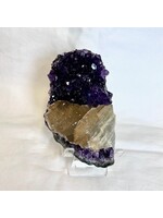 Amethyst Clusters with Golden Calcite