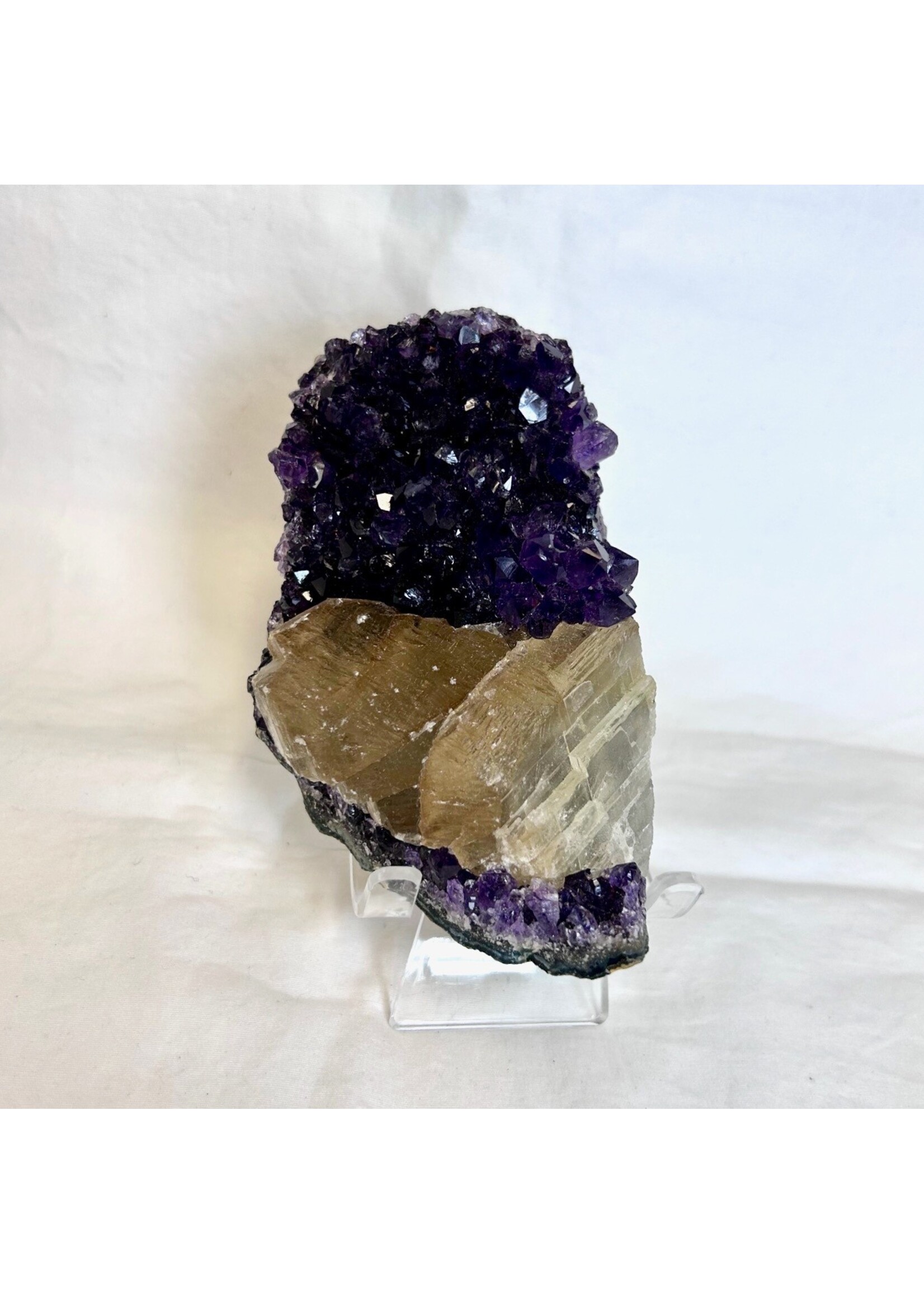 Amethyst Clusters with Golden Calcite