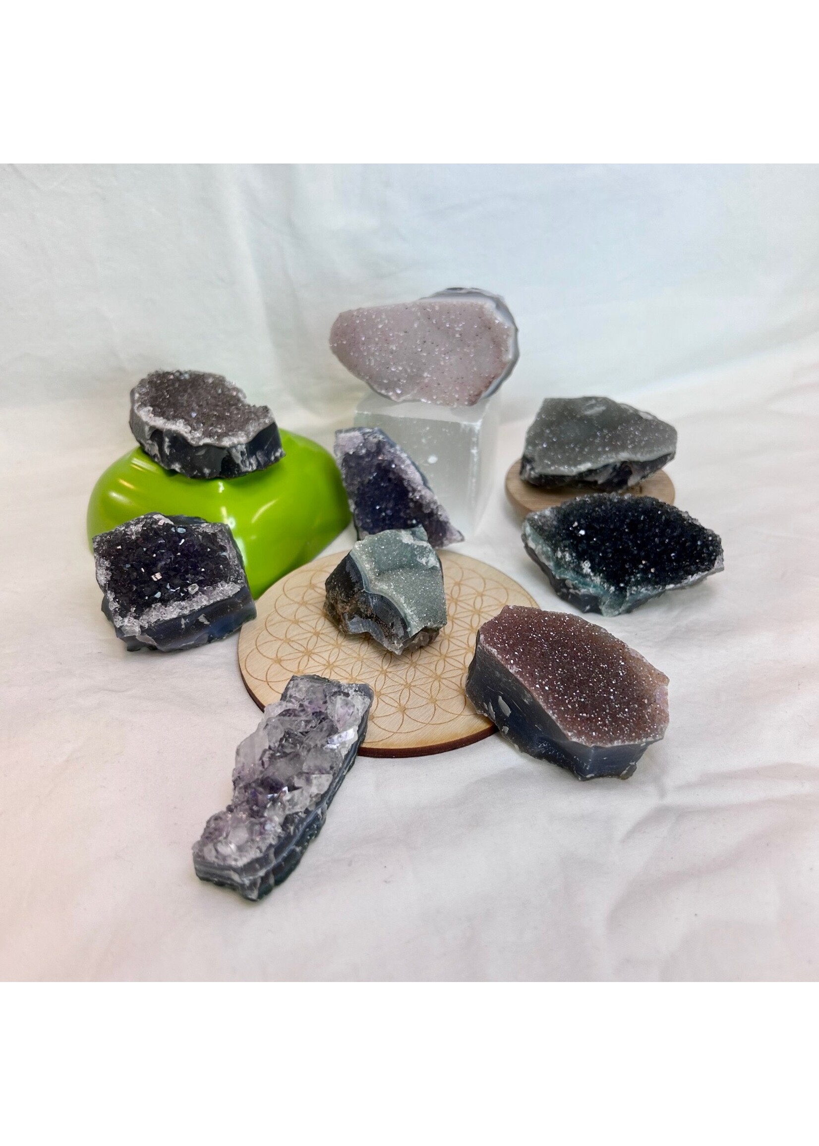 Druzy Agate or Amethyst Clusters