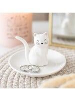 White Cat Ceramic Trinket Dish