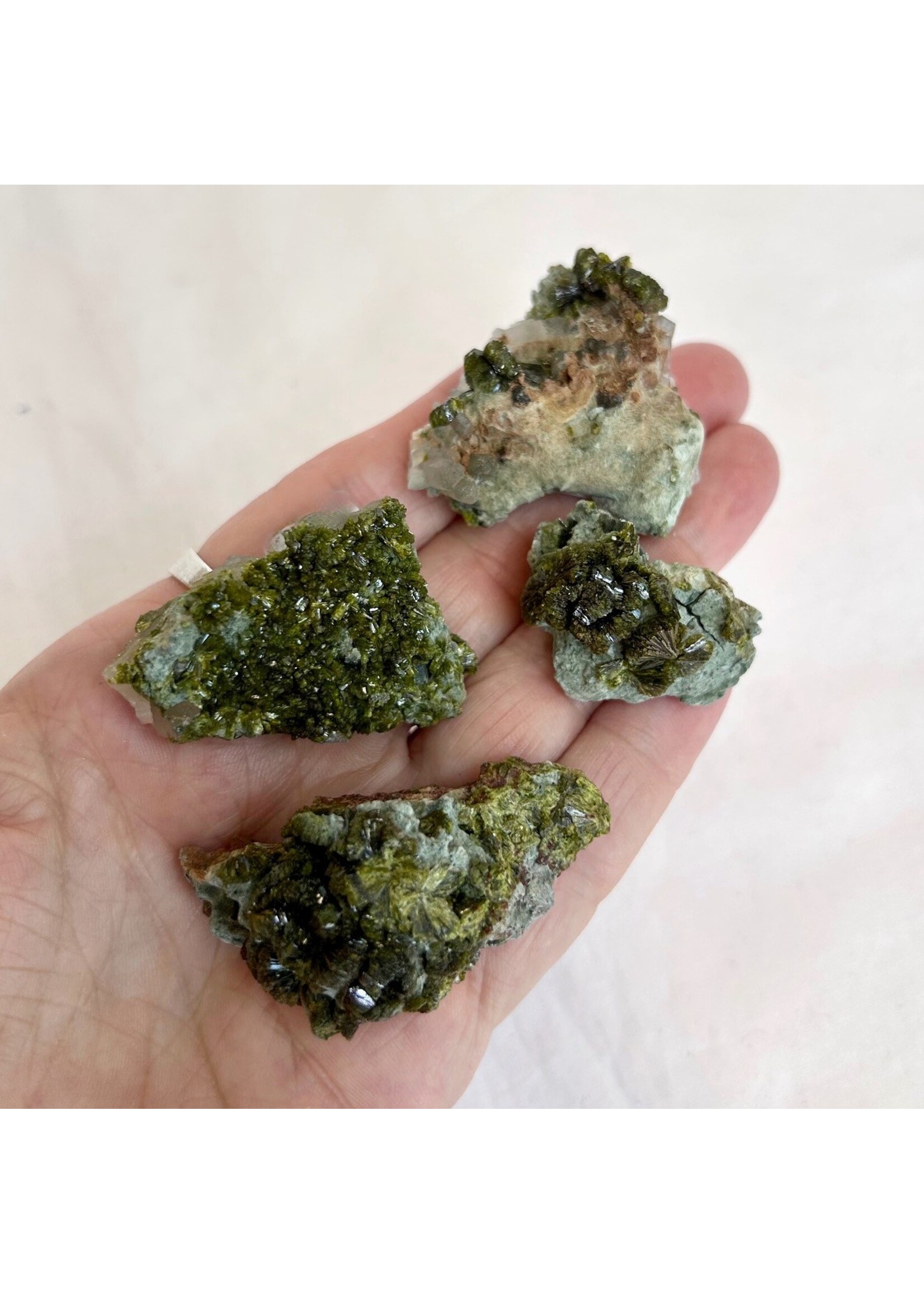 Epidote, Quartz and Byssolite Clusters