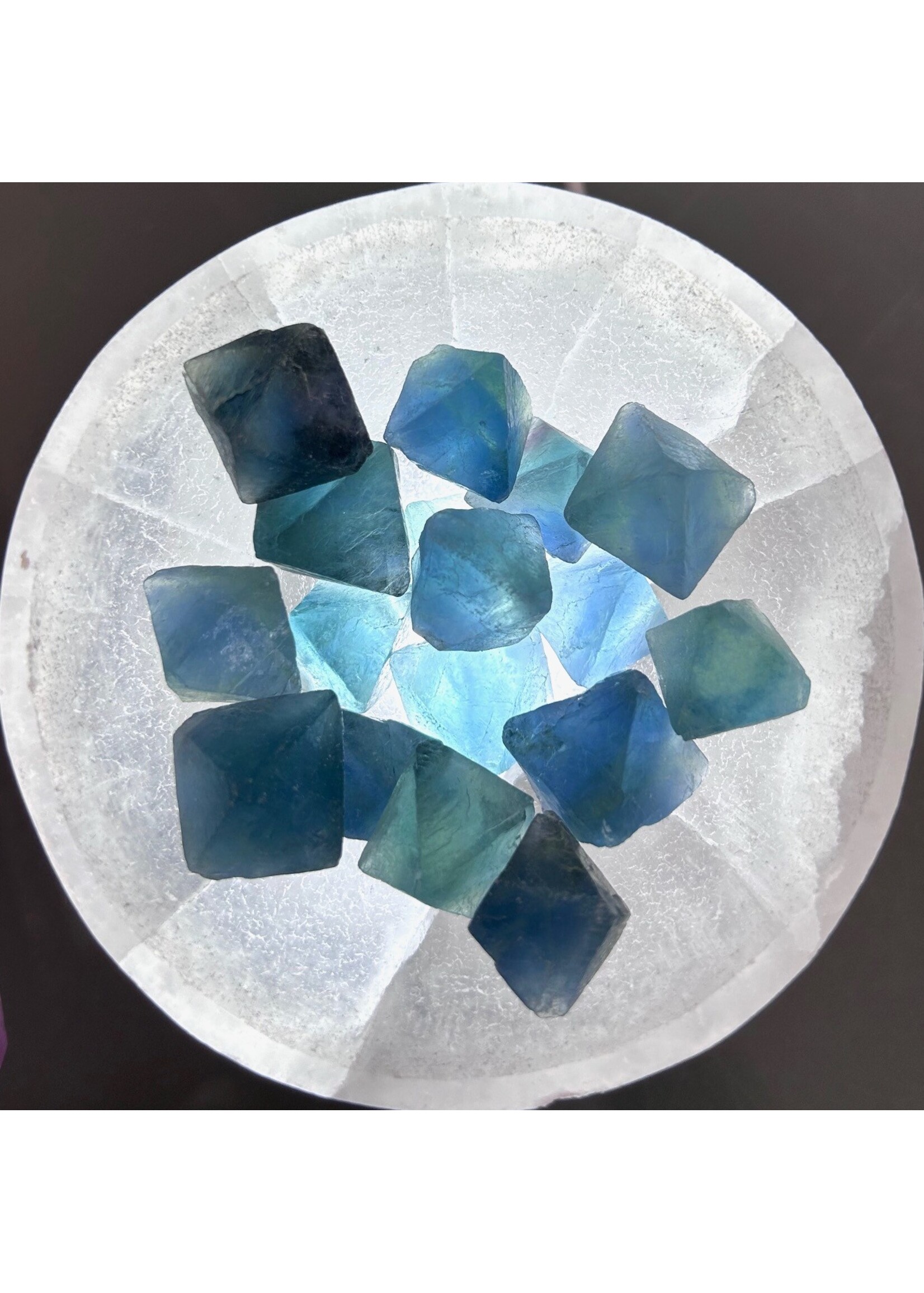 Blue Fluorite Octahedrons