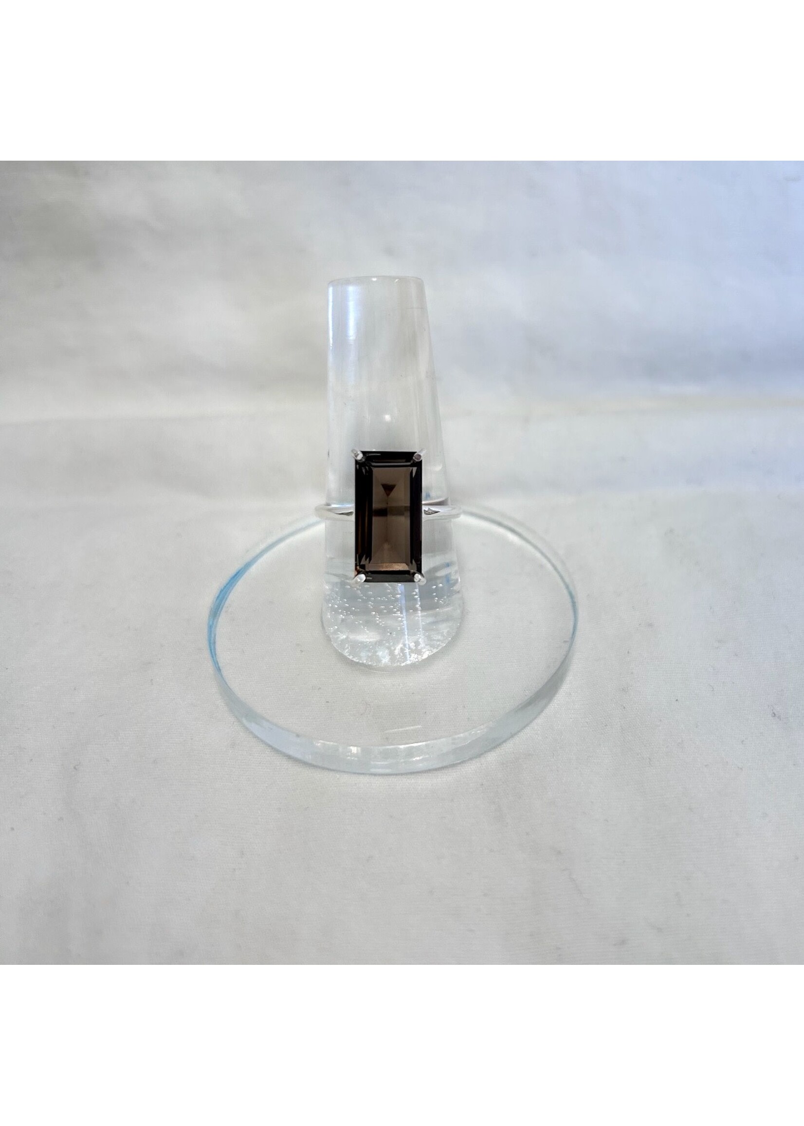 Smoky Quartz Faceted Rings Rectangle