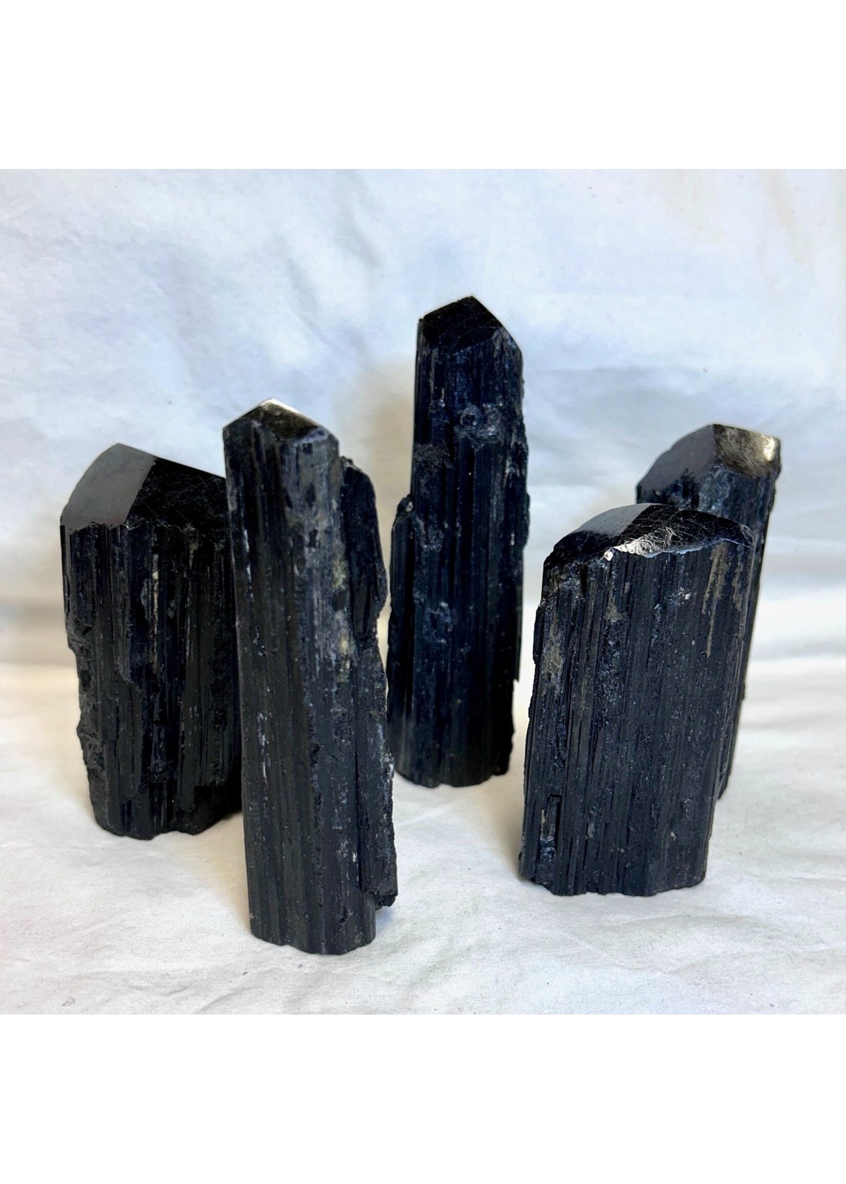 Black Tourmaline Rough Terminated Points