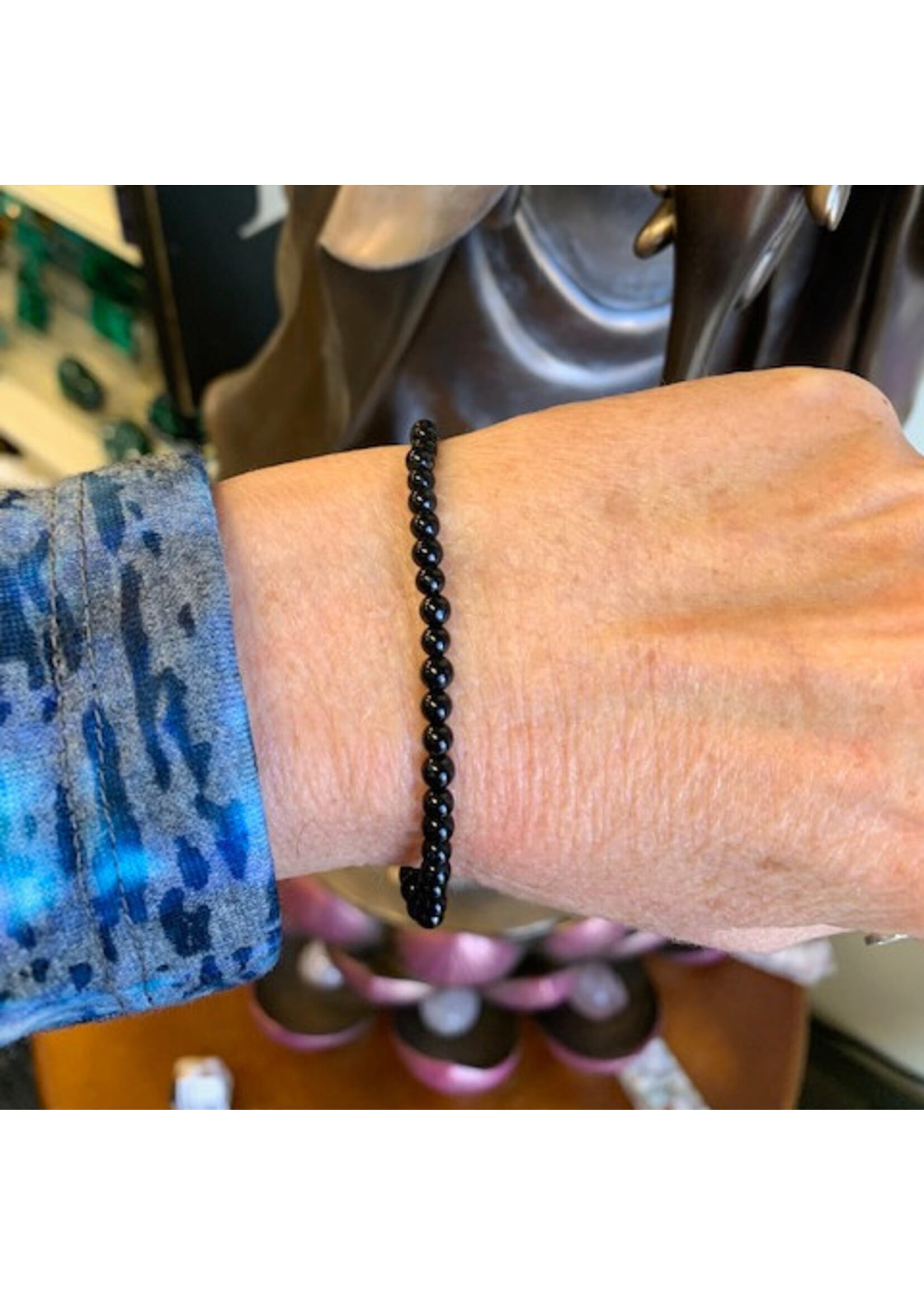 Crystal Bracelet - Black Tourmaline 4mm