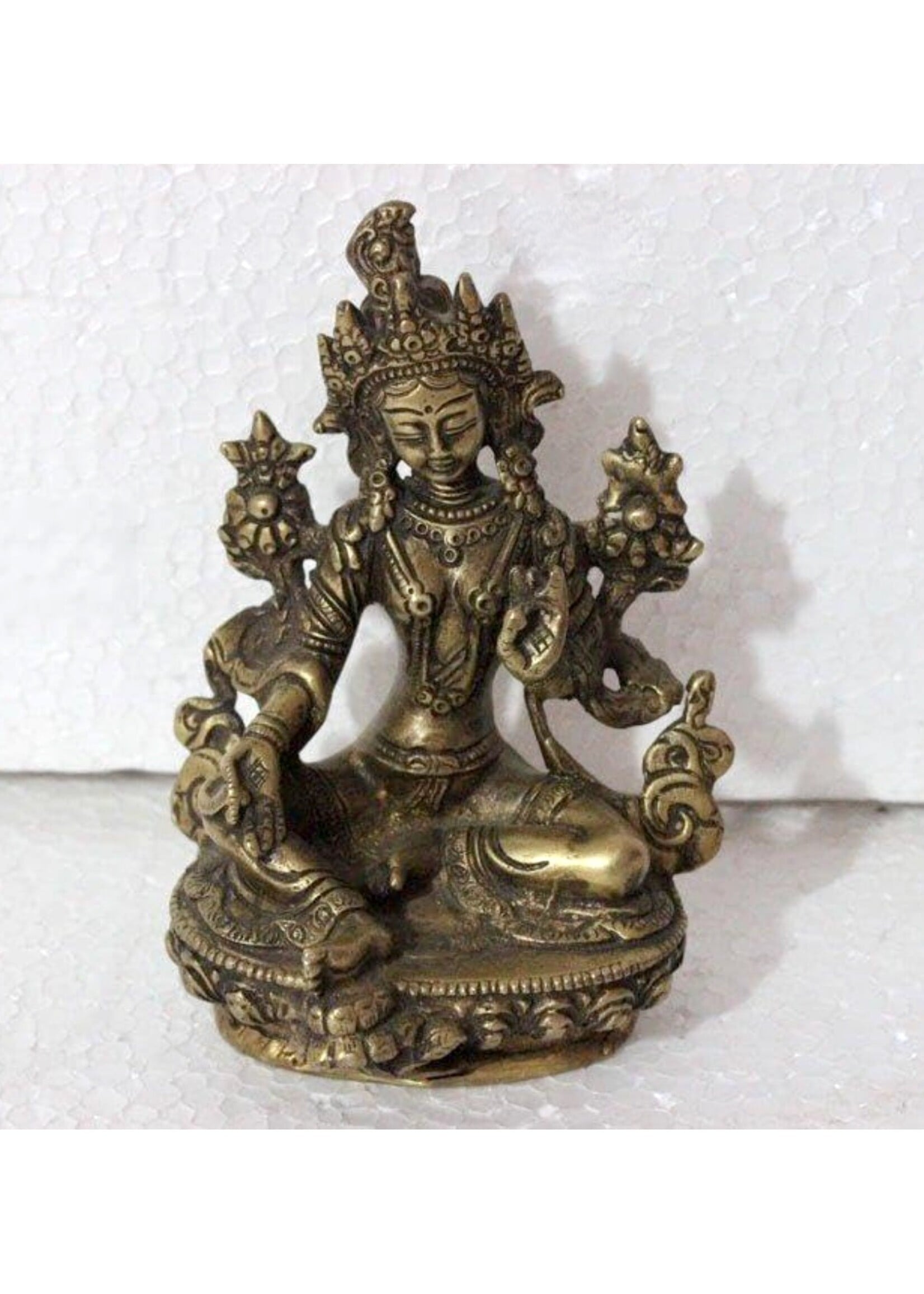 Tara Statue Brass Sitting 5.5 in