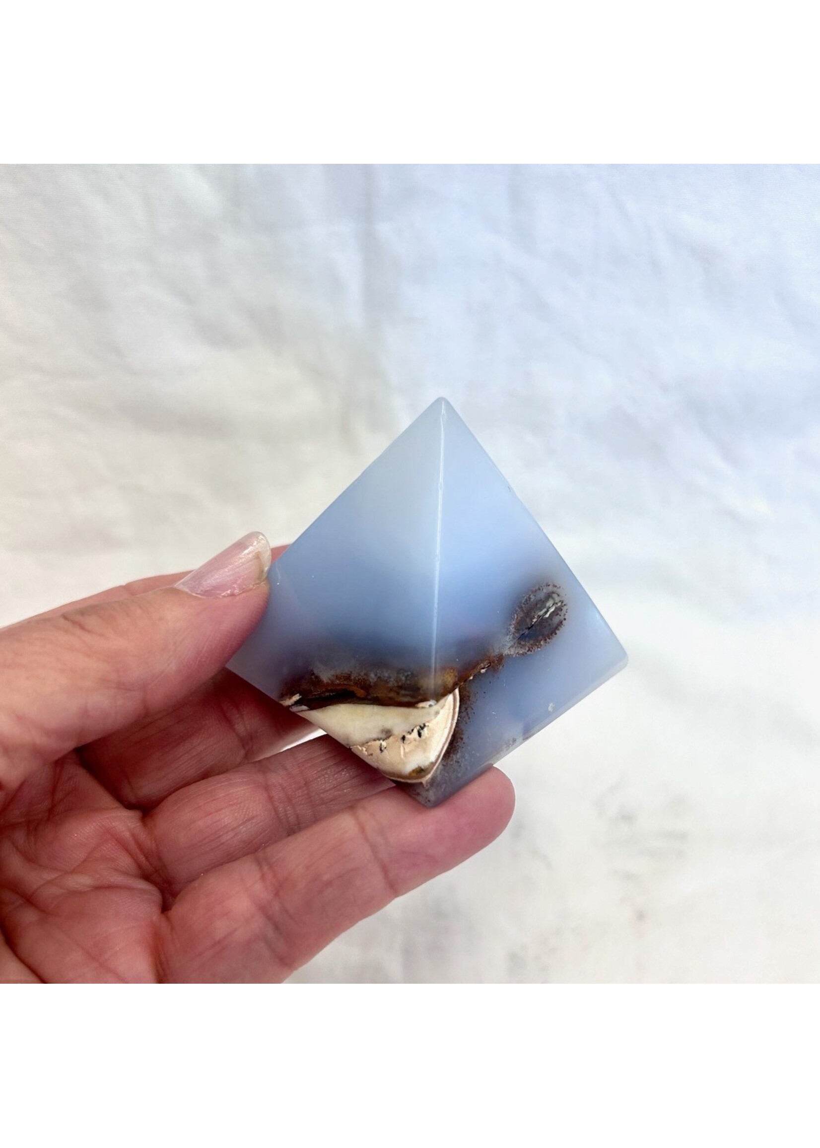 Blue Chalcedony Pyramids