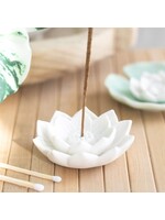 Tranquil Moments - White Lotus Flower Resin Incense Holders