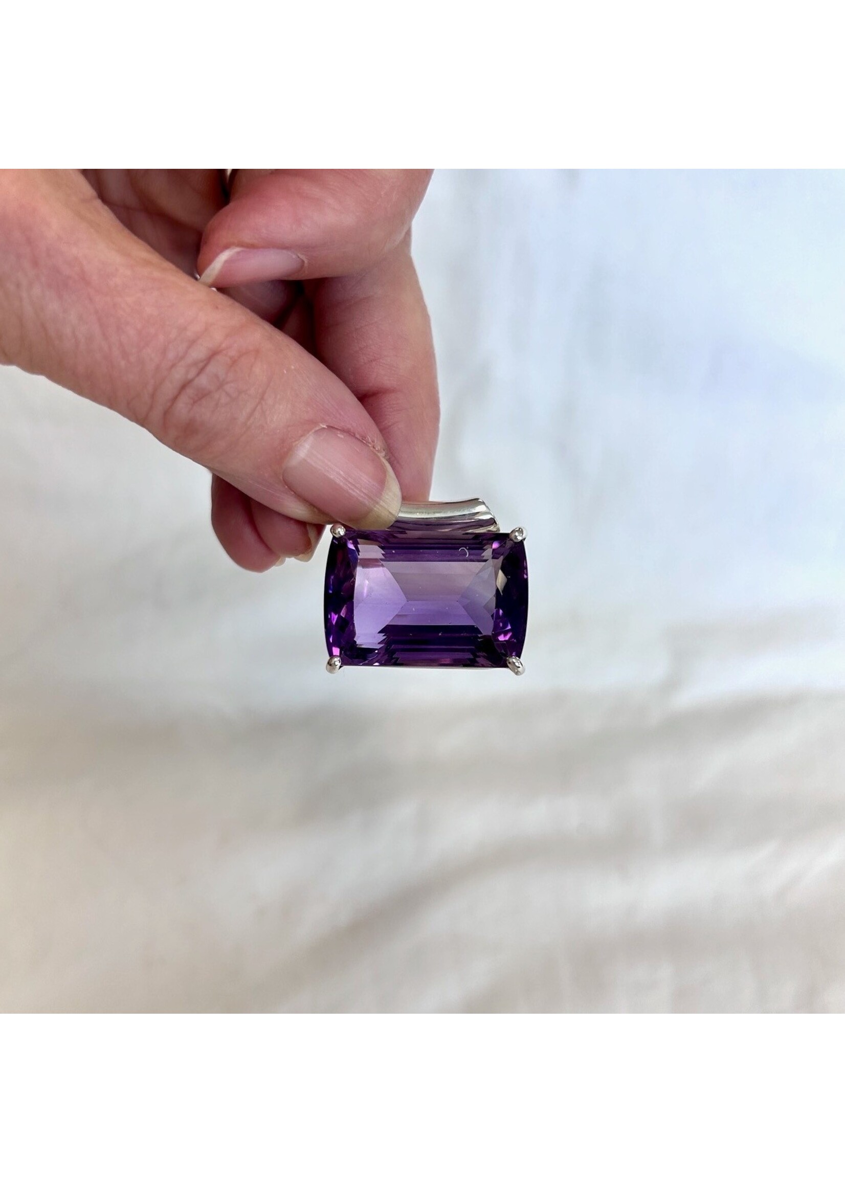 Amethyst Faceted Pendants Rectangle