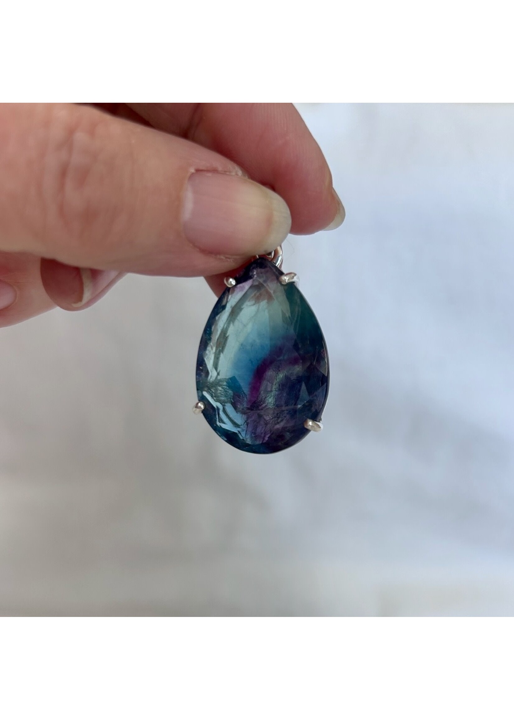 Fluorite Faceted Pendants
