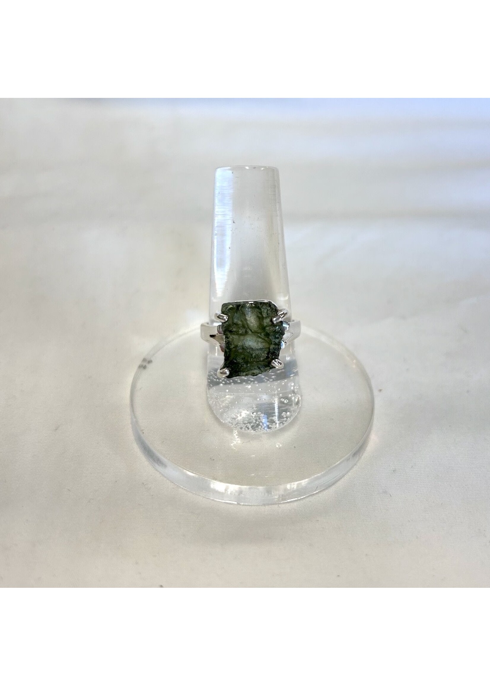 Moldavite Faceted Rings for spiritual growth