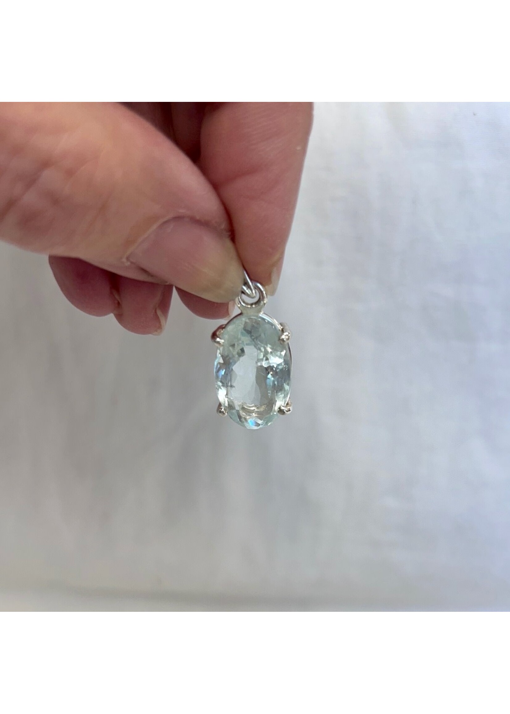 Aquamarine Faceted Pendants
