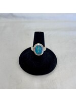 Australian Blue Opal Cabochon Rings