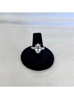 White Kunzite Faceted Ring Oval sz 8