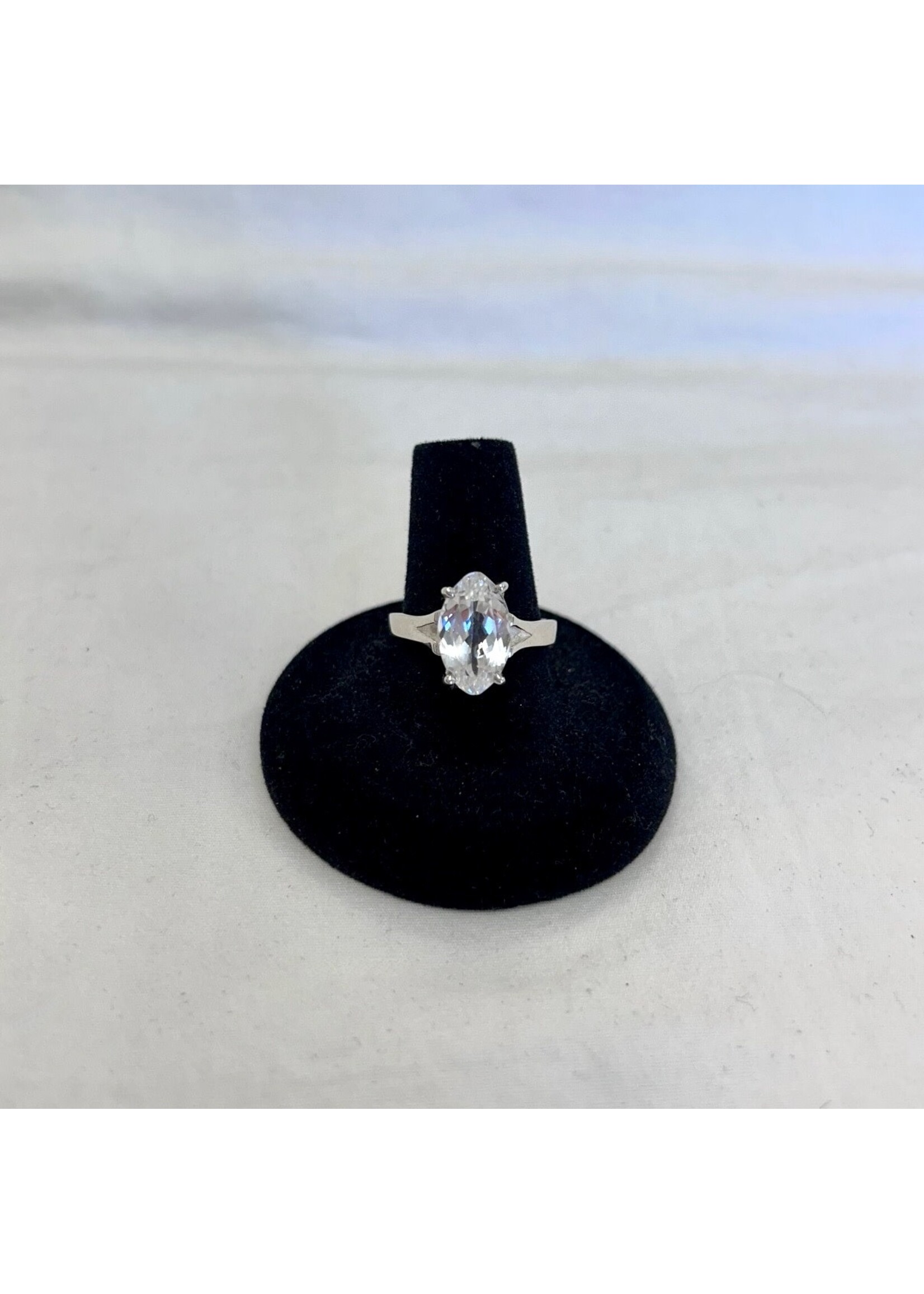 White Kunzite Faceted Ring Oval sz 8