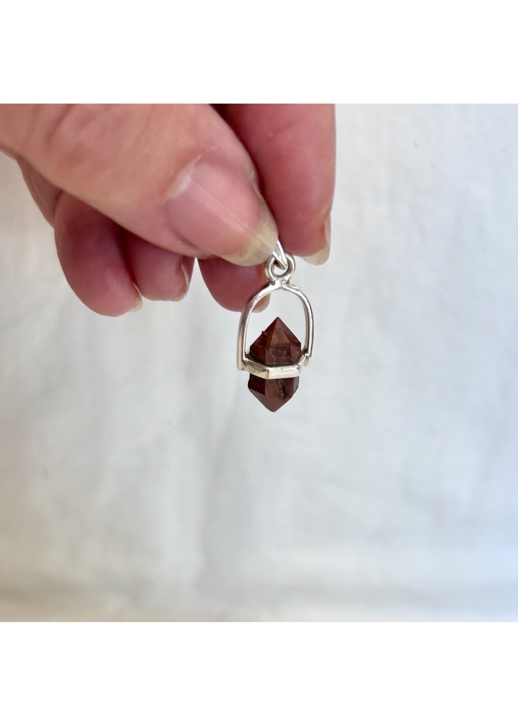 Ruby Double Terminated Points Pendants