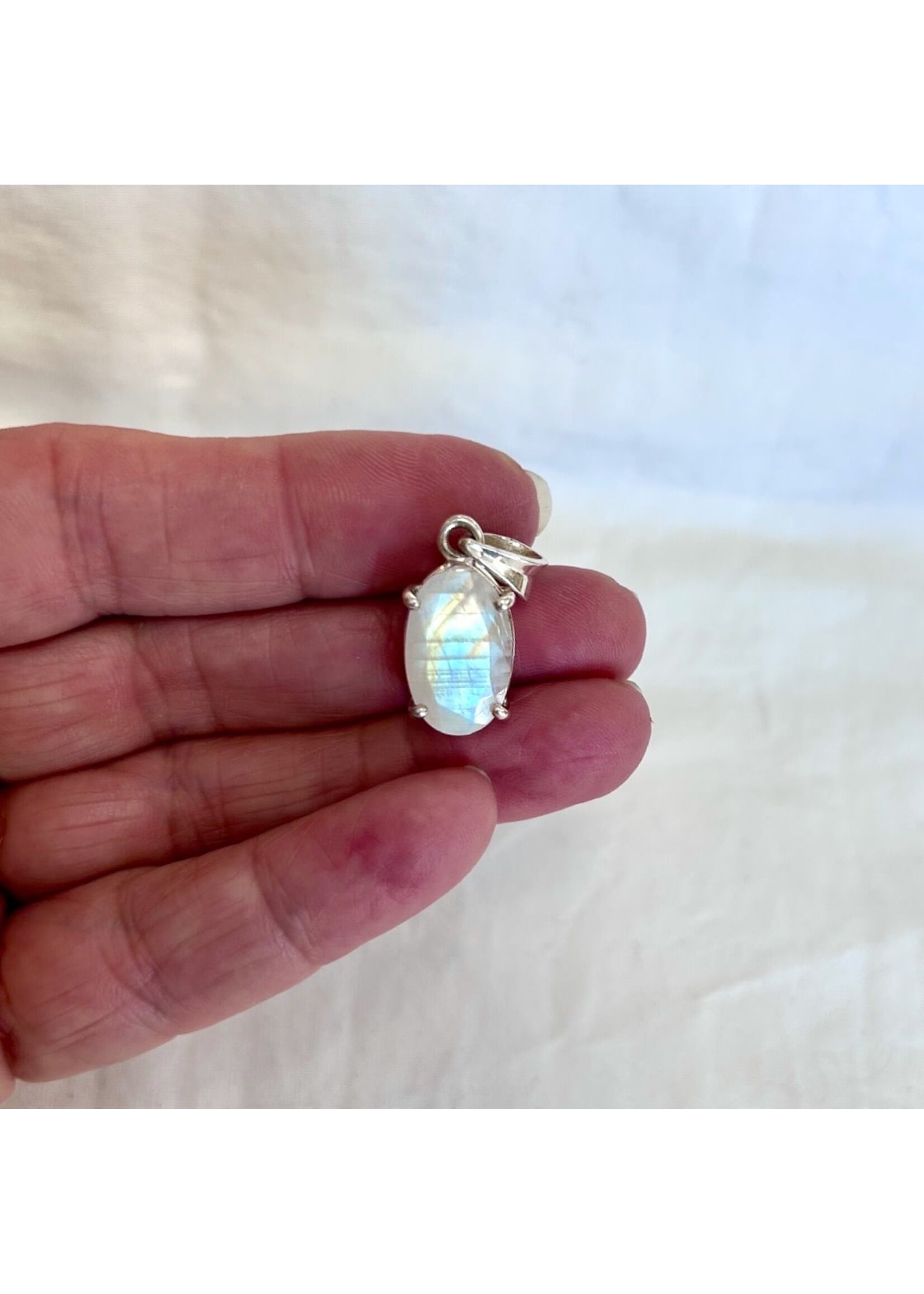 Rainbow Moonstone Faceted Pendants