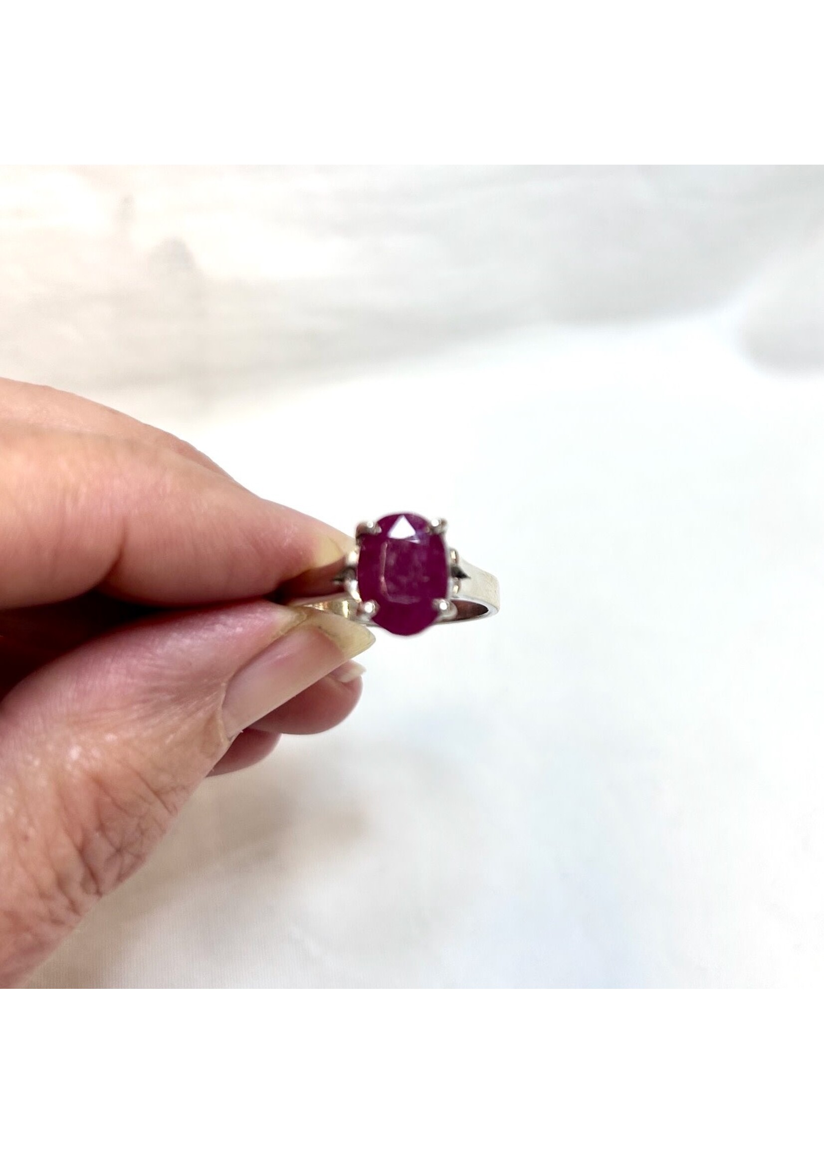 Ruby Faceted Rings Oval