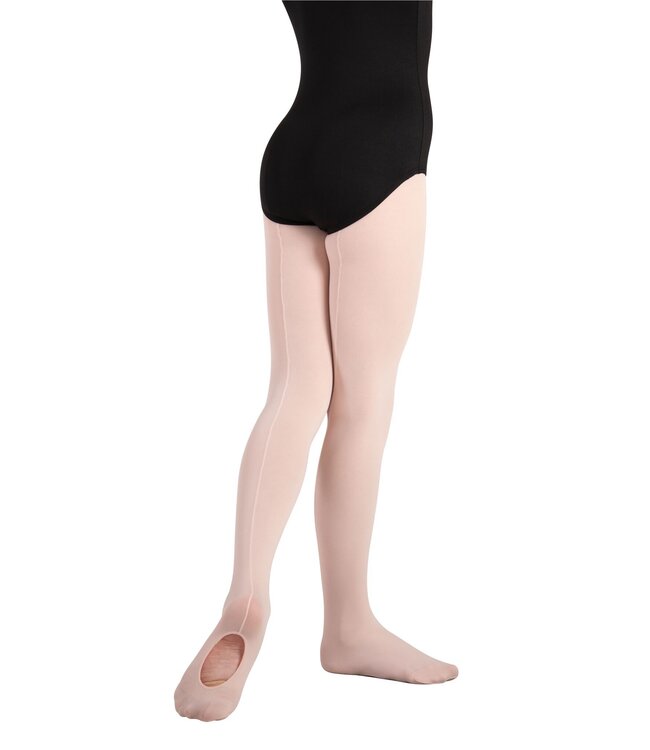 Body Wrappers Child TotalSTRETCH Back Seam Mesh Convertible Tights (C45)