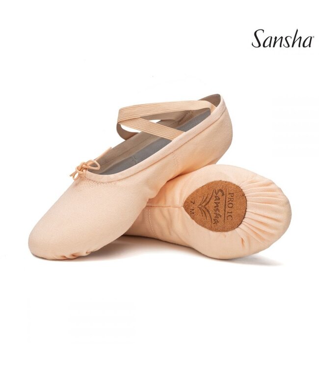 Sansha Sansha Canvas Split Sole Ballet Shoe (PRO1C) Light Pink
