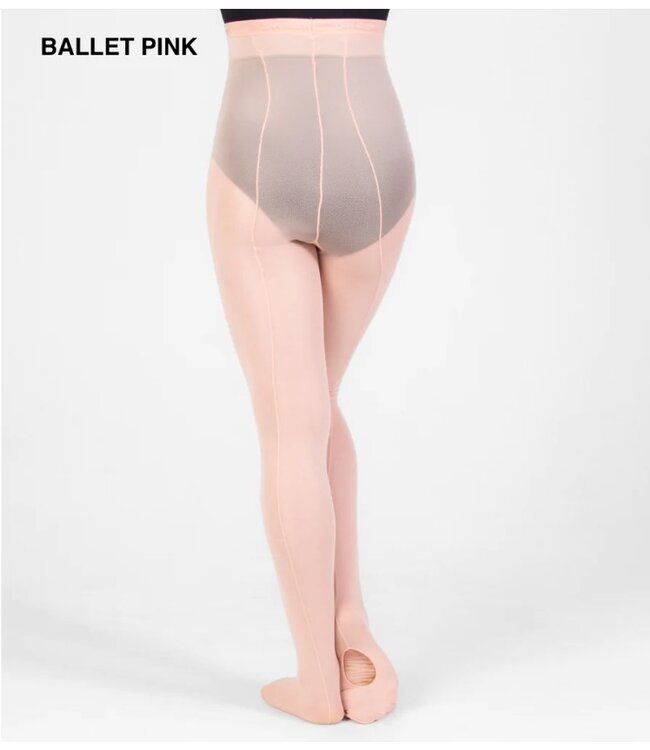 Body Wrappers TotalSTRETCH Mesh Back Seam Convertible Tights (A45)