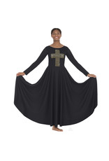 Eurotard Adult Long Sleeve Dress with Gold Cross (11028)