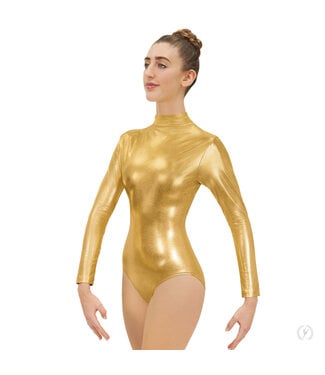 Eurotard Metallic Mock Neck Long Sleeve Leotard (19131)