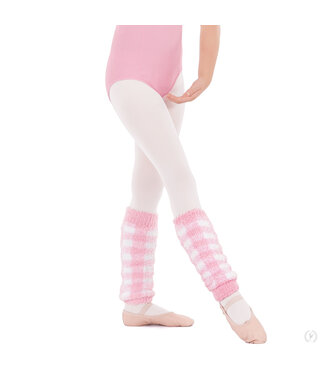 Eurotard Child Fuzzy Plush 12" Gingham Pattern Legwarmers (72526C)