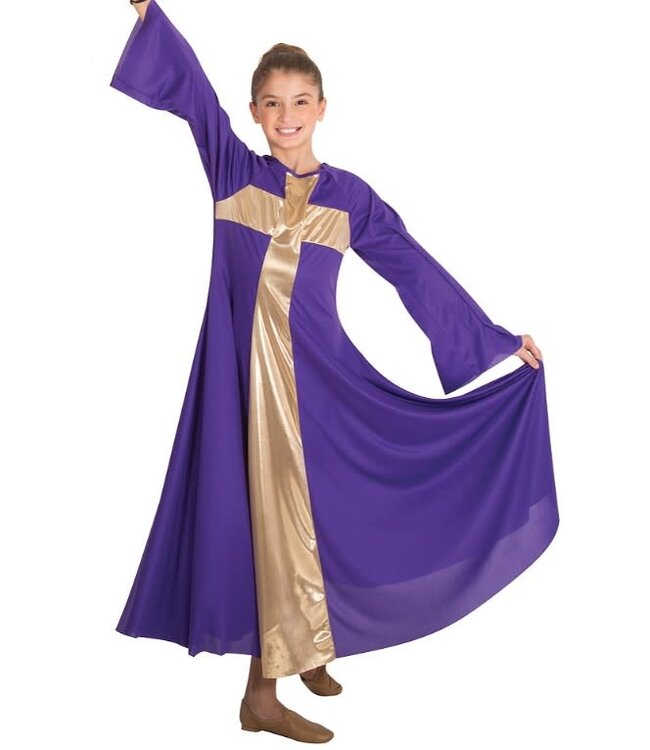 Body Wrappers Adult Plus Praise Cross Long Dress (620XX)