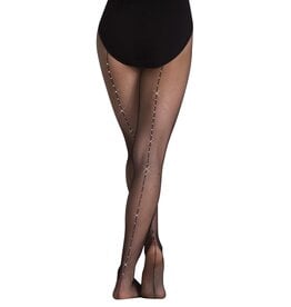 Body Wrappers TotalSTRETCH Seamed Rhinestone Fishnet Tights (A64)