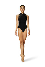 Bloch / Mirella Mock Neck Velvet Panel Zipper Front Tank Leotard (L1045)