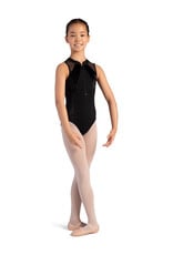 Bloch / Mirella Mock Neck Velvet Paneled Zipper Front Tank Leotard (CL1035) (Discontinued)