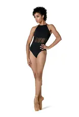 Danshuz Brigitte Halter Leo with Sheer Midriff (21105A)