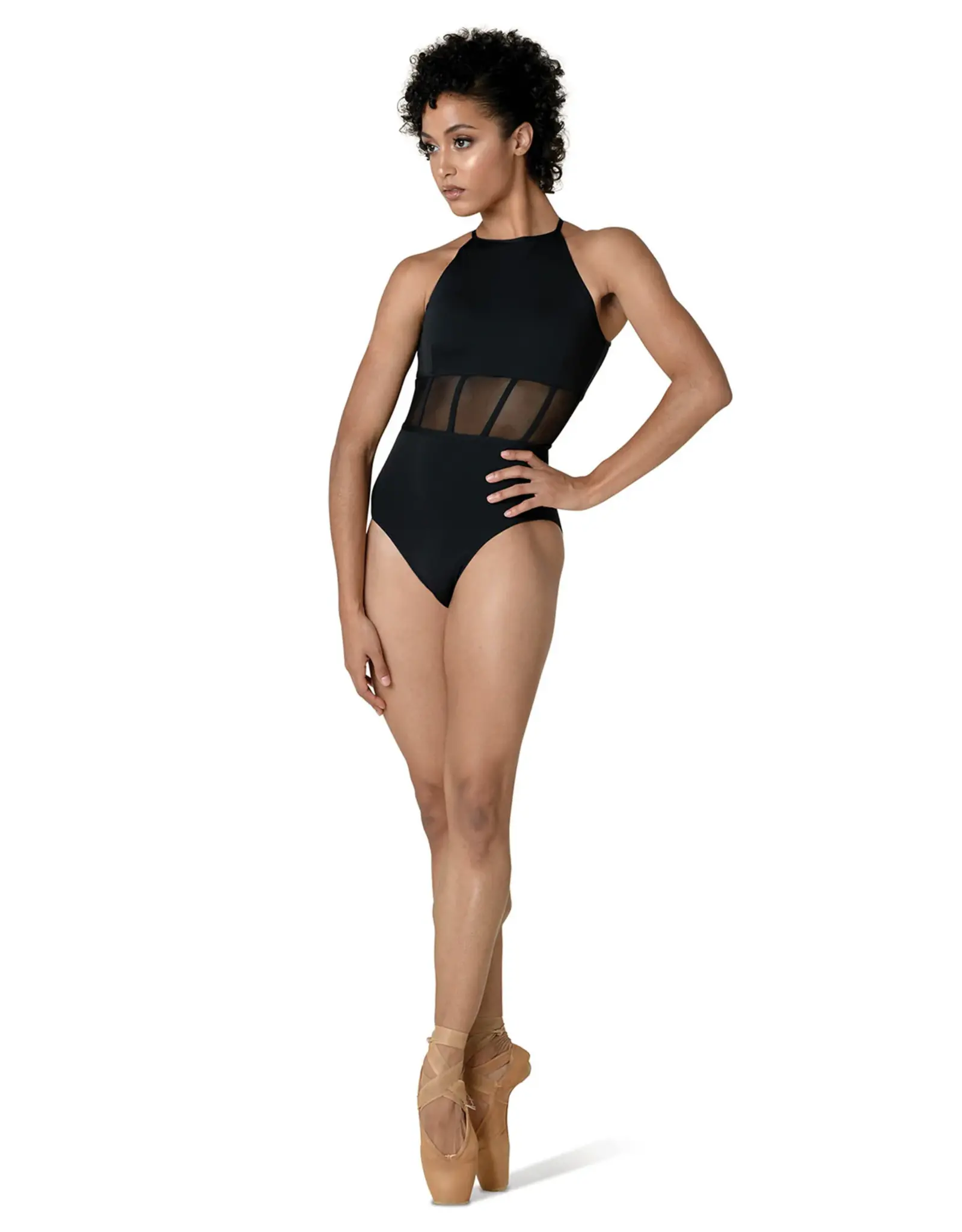 Danshuz Brigitte Halter Leo with Sheer Midriff (21105A)