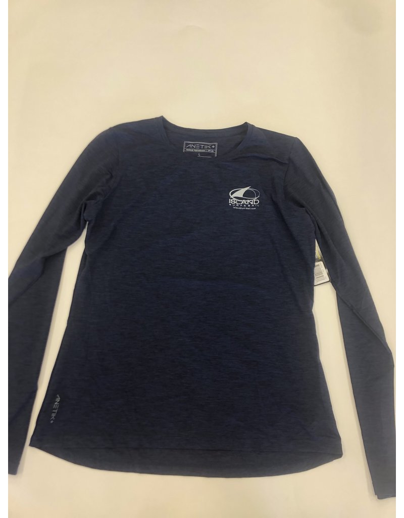 Island Surf & Sail Womens Breeze Tech L/S Navy Heathered