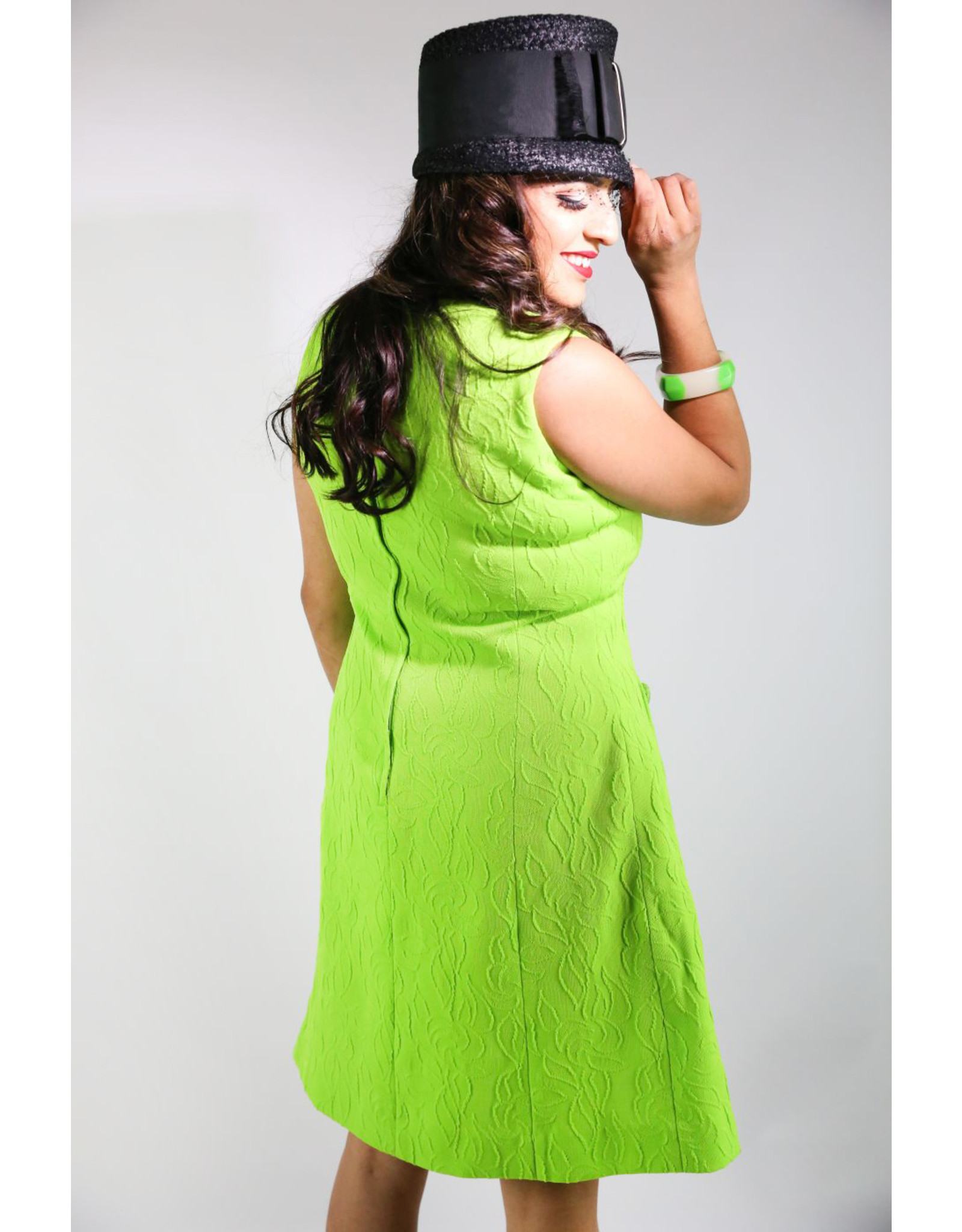 lime green shift dress