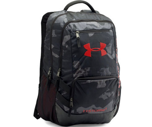 red and grey under armour backpack