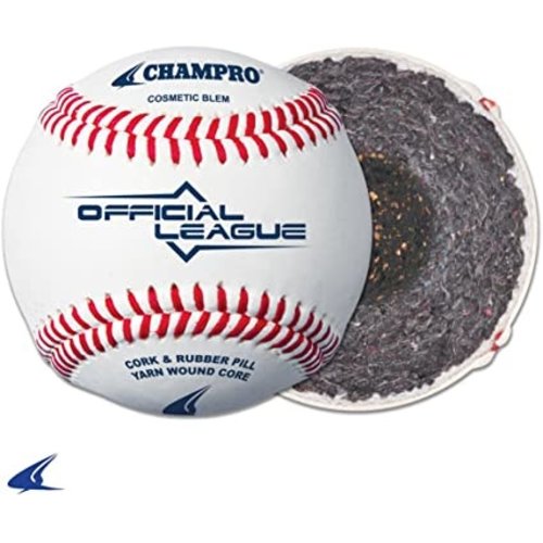 Champro CBB-200  Official League - Cushion Cork Core - Full Grain Leather Cover Baseballs 
