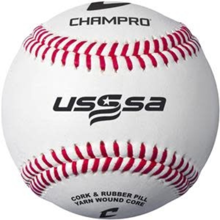 Champro USSSA Game Baseballs - Full Grain Leather Cover (Dozen)