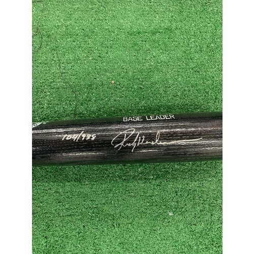 Rickey Henderson Oakland Athletics Signed Rawlings Bat All Time Steals 104/938 