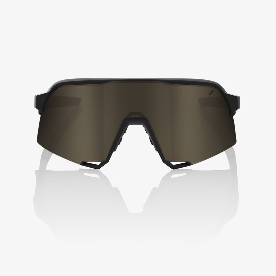 100% S3 - Soft Tact Black - Soft Gold Mirror Lens Sunglasses