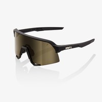 100% S3 - Soft Tact Black - Soft Gold Mirror Lens Sunglasses