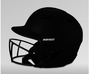 Casque De Baseball Marucci Duravent - Noir Mat - Senior (7 1/8 - 7 1/2) Avec Protège-mâchoire